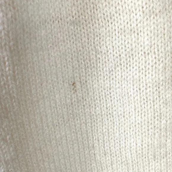 Land’s End Shetland’s 100% Wool Sweaterer Size Small Cream Cable Knit Fisherman - Picture 4 of 7